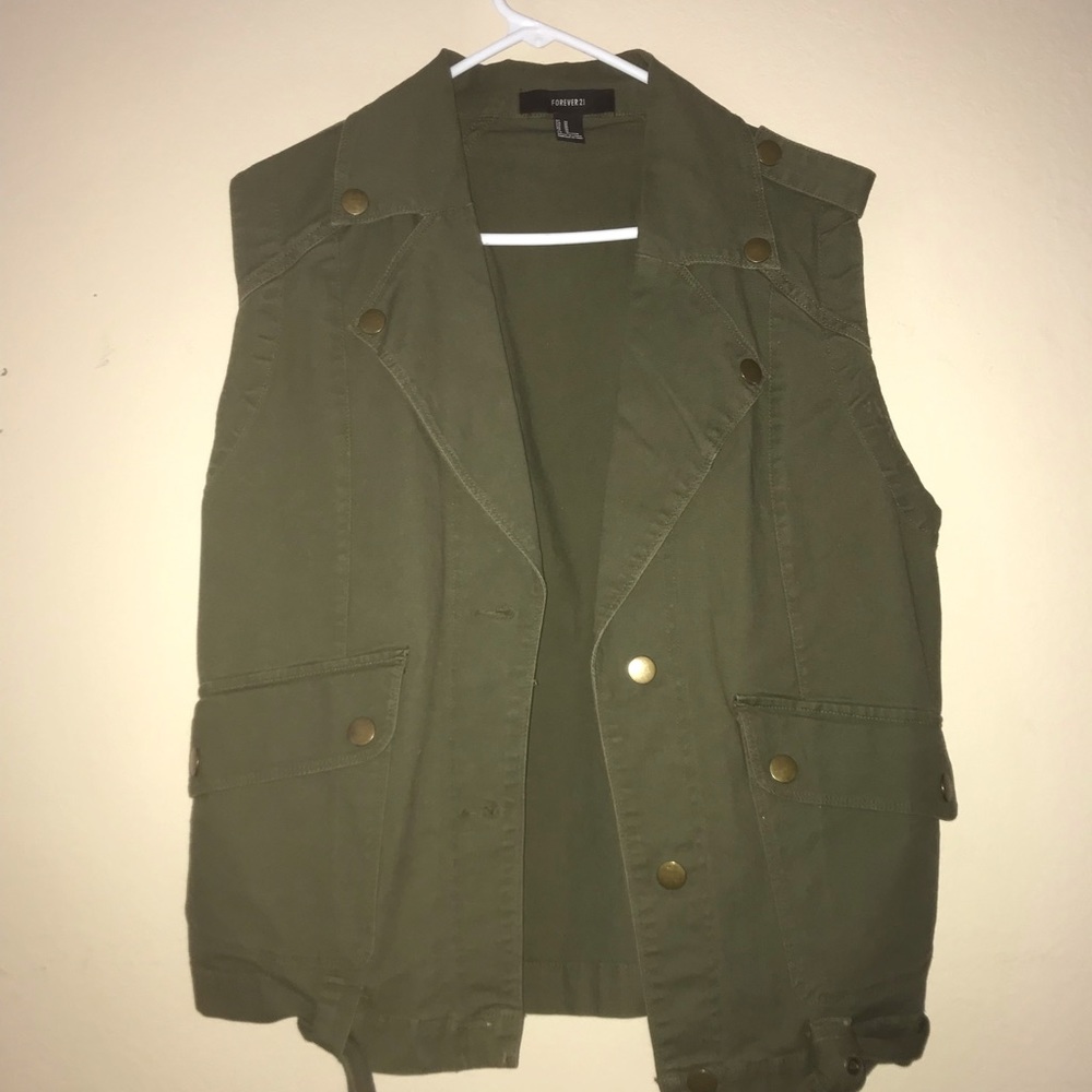 forever 21 green vest